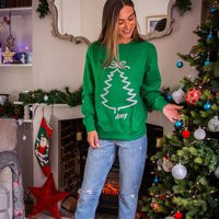Glitter Xmas Tree, Personalised Sweatshirt, Jumper, Festive Gift, Holidays Christmas Jumper Day | Etsy (US)