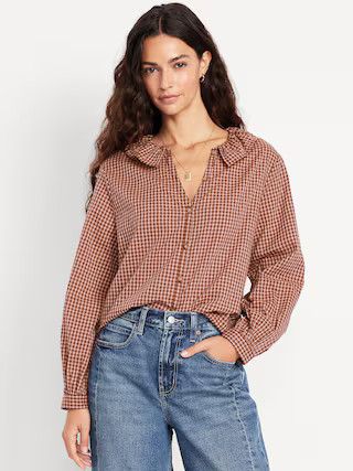 Button-Down Ruffle Shirt | Old Navy (US)