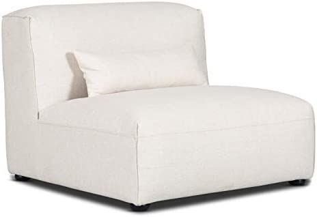 POLY & BARK Infina Armless Chair Modular Sofa, Birch White | Amazon (US)