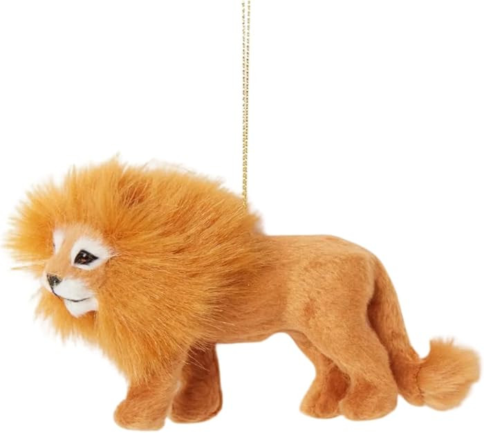 Faux Fur Lion Christmas Tree Keepsake Ornament, King of The Jungle | Amazon (US)