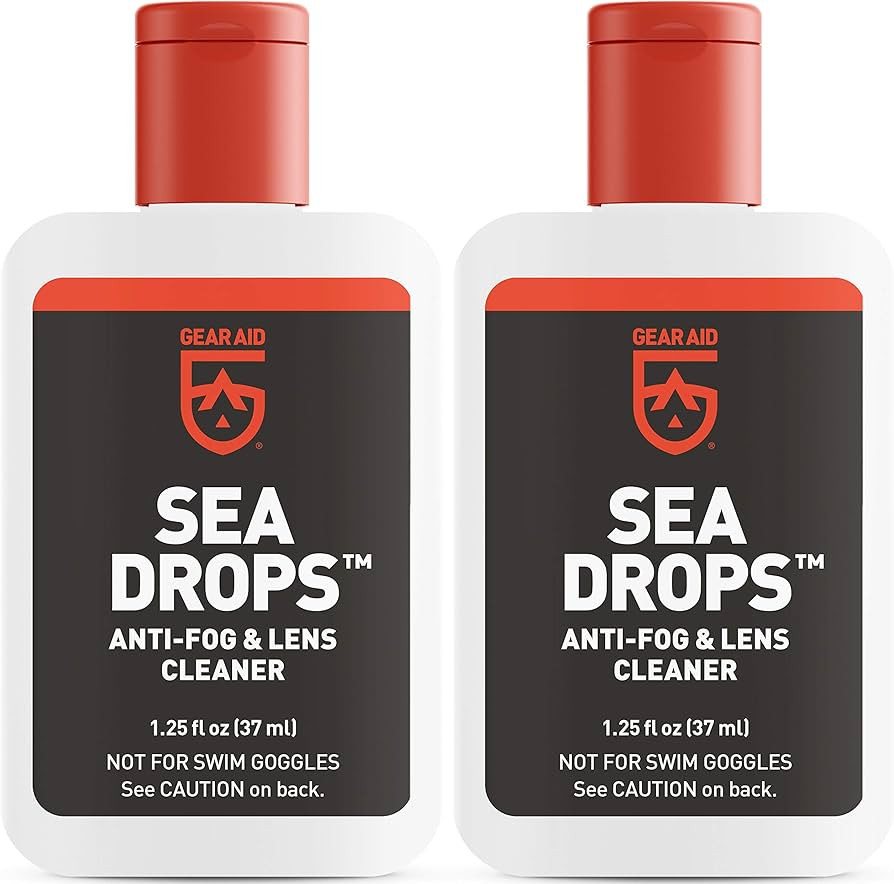 GEAR AID Sea Drops Anti-fog and Cleaner for Dive and Snorkel Masks, 1.25 fl oz, 2-pk, Bulk | Amazon (US)