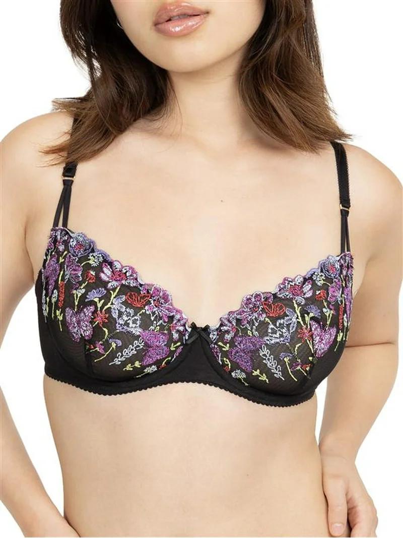 Joyspun Women’s Embroidery Unlined Lace Underwire Balconette Bra, Sizes 36B to 40DDD | Walmart (US)