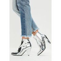Silver Cone Heel Ankle Boots | Missguided (US & CA)