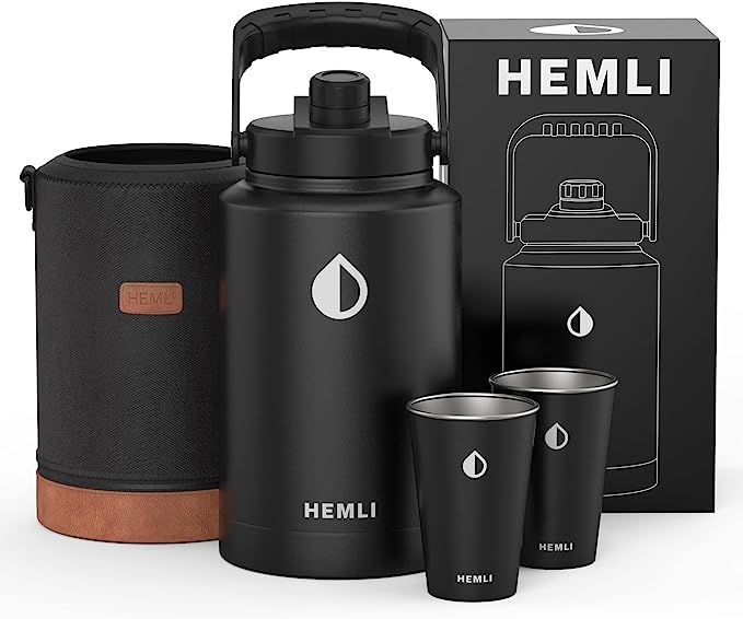 HEMLI One Gallon Water Bottle Insulated, 128 oz Insulated Stainless Steel Water Bottle, One Gallo... | Amazon (US)