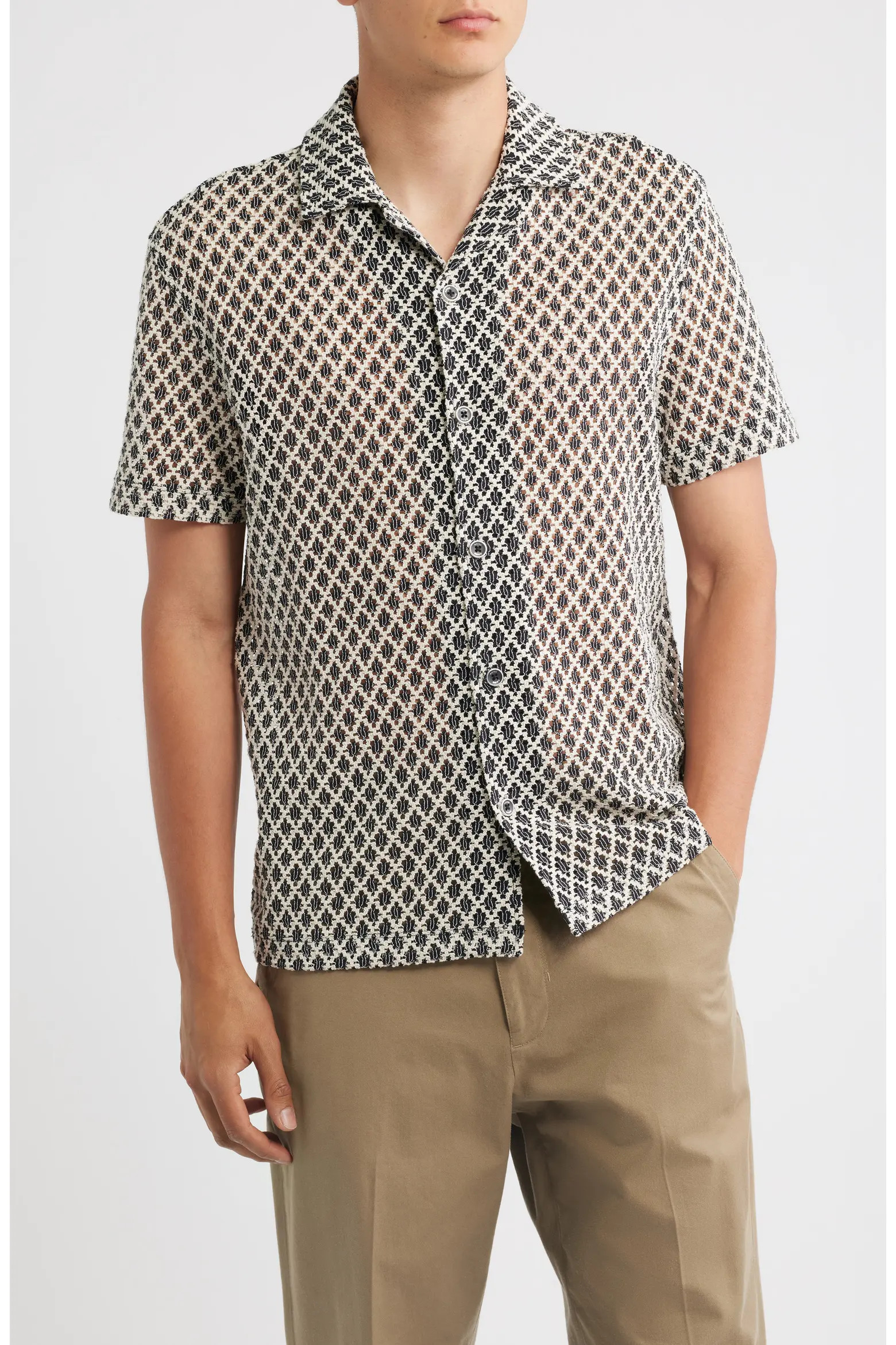Sterling Crochet Camp Shirt (Men) | Nordstrom | Nordstrom