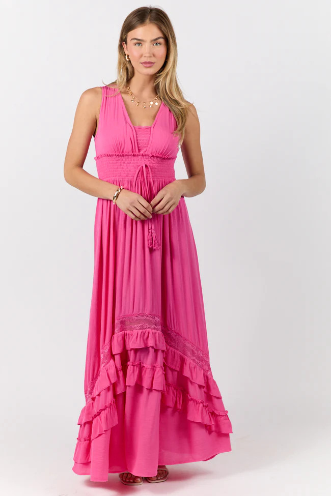 Lucky To Have You Pink Sleeveless Maxi Dress | Pink Lily