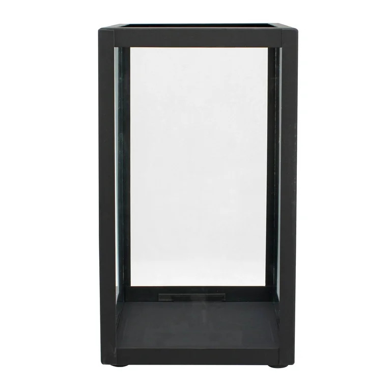 Better Homes & Gardens Indoor Decorative Metal Candle Holder Lantern, Black, Large | Walmart (US)
