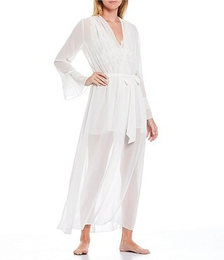 Sheer Chiffon Long Wrap Robe | Dillards