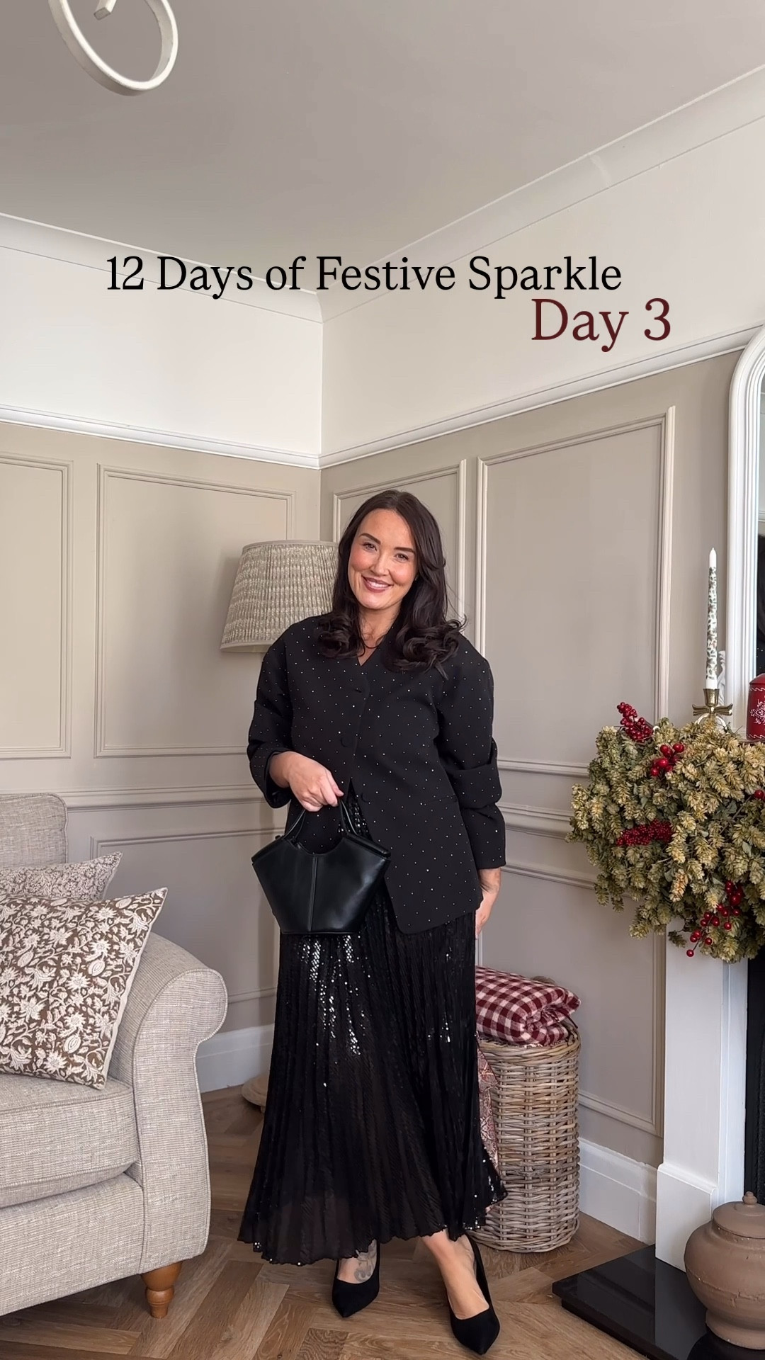 Day 3 ❤️ I found this skirt and could simply not share!! It's a pleated midi which I'm sure by now you'll know is a firm favourite of mine. Plus it has sequins!!! Paired with this beautiful diamanté blazer is just such a cute look. I love a fun modern twist with a classic item ❤️ perfect for Christmas and part season 

#LTKuk #LTKwinter #LTKfestive