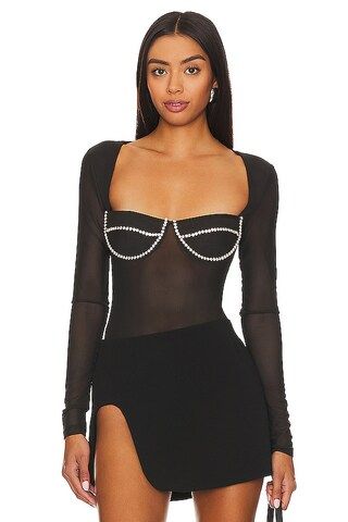 Bardot Carter Diamante Bodysuit in Black from Revolve.com | Revolve Clothing (Global)