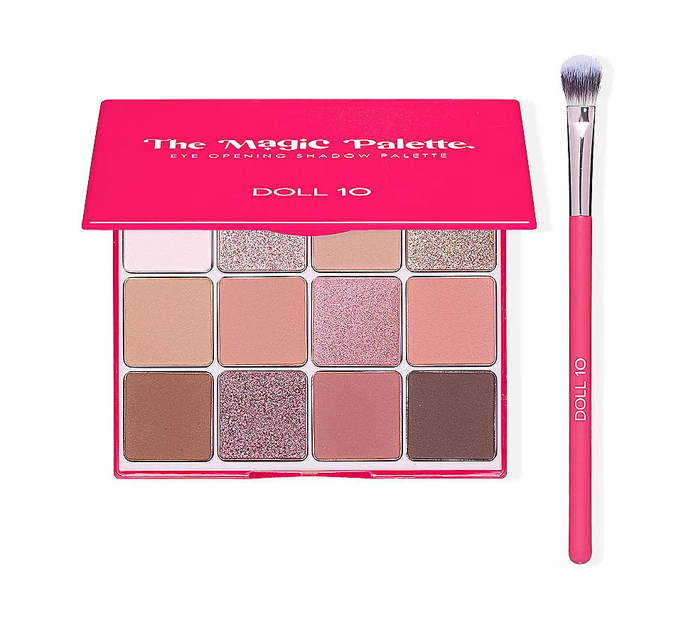 Doll 10 Magic Eye Opening Shadow Palette with Brush | QVC