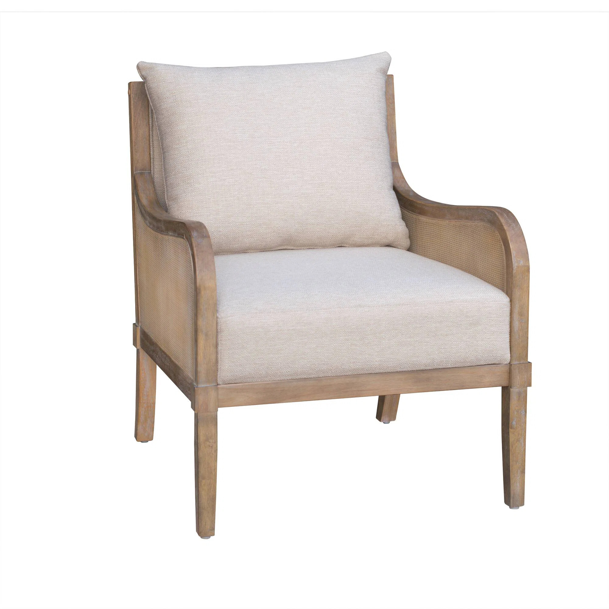 Martha Stewart Morgan Cane Accent Chair with Upholstered Cushions | Wayfair North America