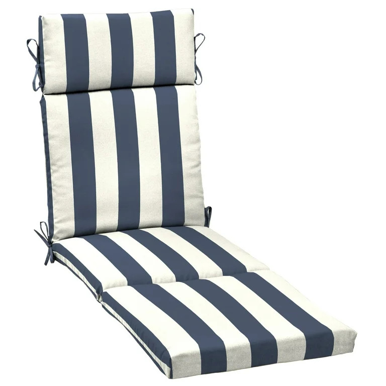 Mainstays Navy Blue Stripe 72 x 21 in. Outdoor Chaise Cushion | Walmart (US)