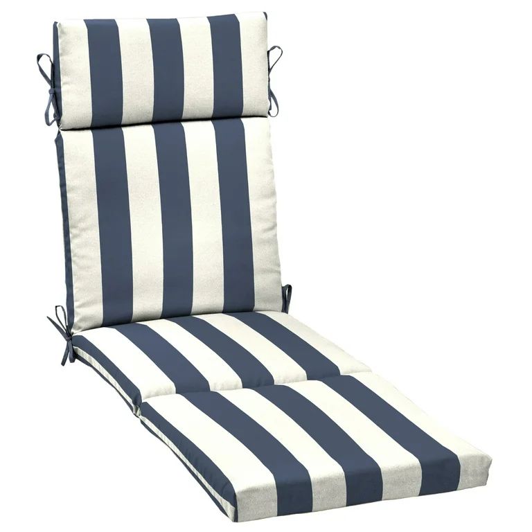 Mainstays Navy Blue Stripe 72 x 21 in. Outdoor Chaise Cushion | Walmart (US)