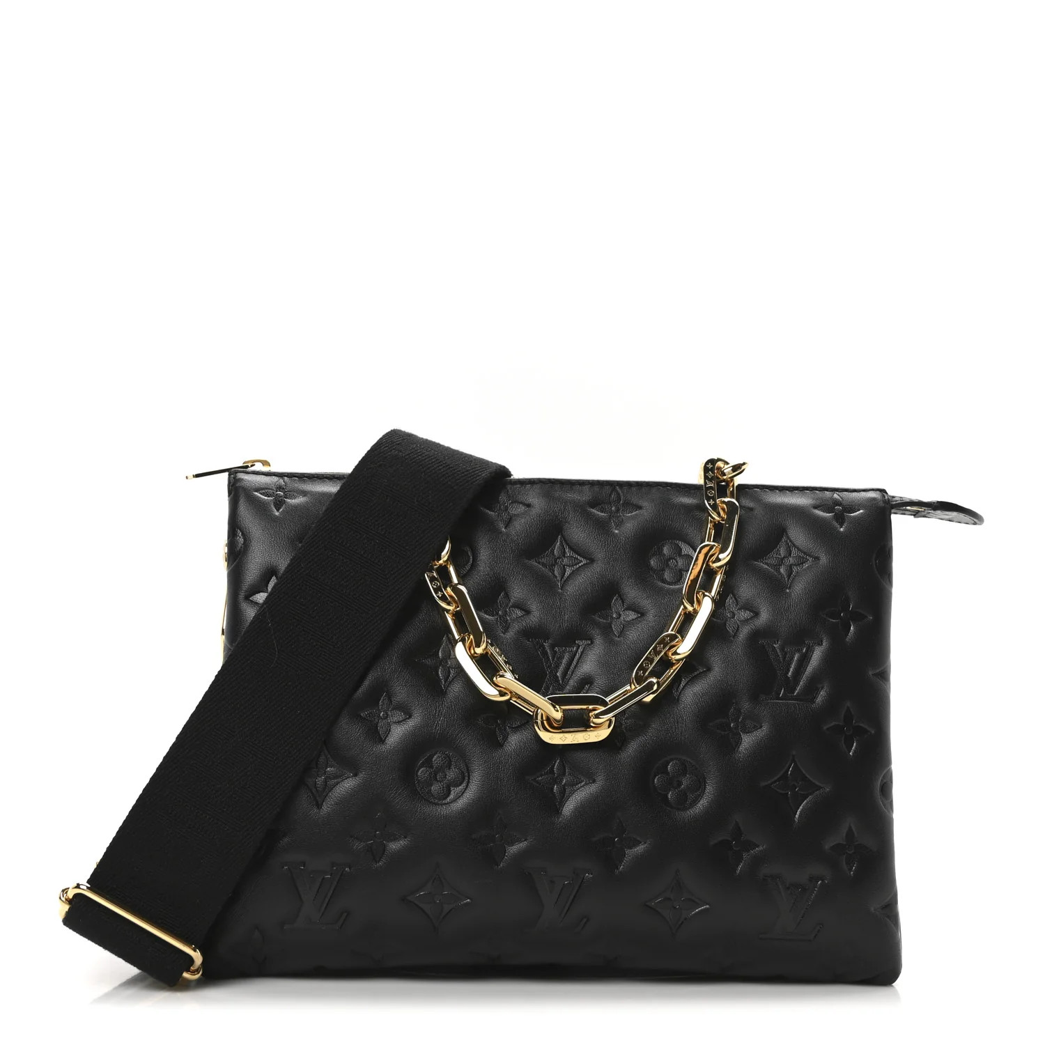 Louis Vuitton Lambskin Embossed Monogram Coussin PM Black 1725994 | FASHIONPHILE (US)