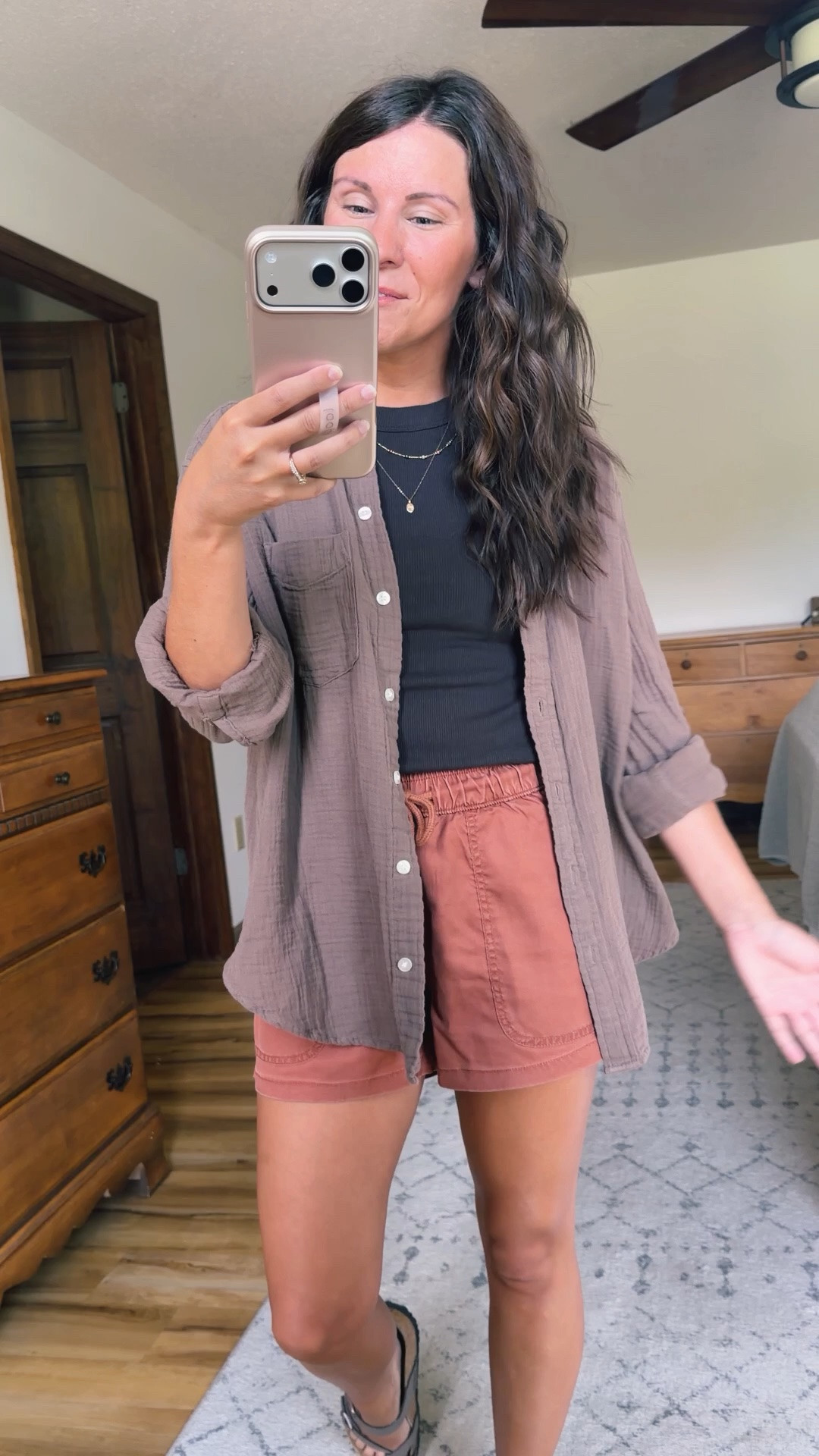 small in my bra, small in my tank, cs in my shorts and xs in my gauze button up. My Birkenstock sandals are size 36.

#LTKPetite #LTKgrwm #LTKootd