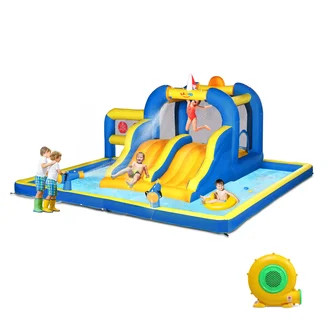 Sportspower Big Wave II Inflatable Water Slide with Climbing Wall & Splash Pool, Kids Backyard Wa... | Walmart (US)