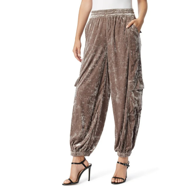 Jessica Simpson Women's and Women's Plus Size Crushed Velvet Cargo Pants, Sizes XS-4X - Walmart.c... | Walmart (US)