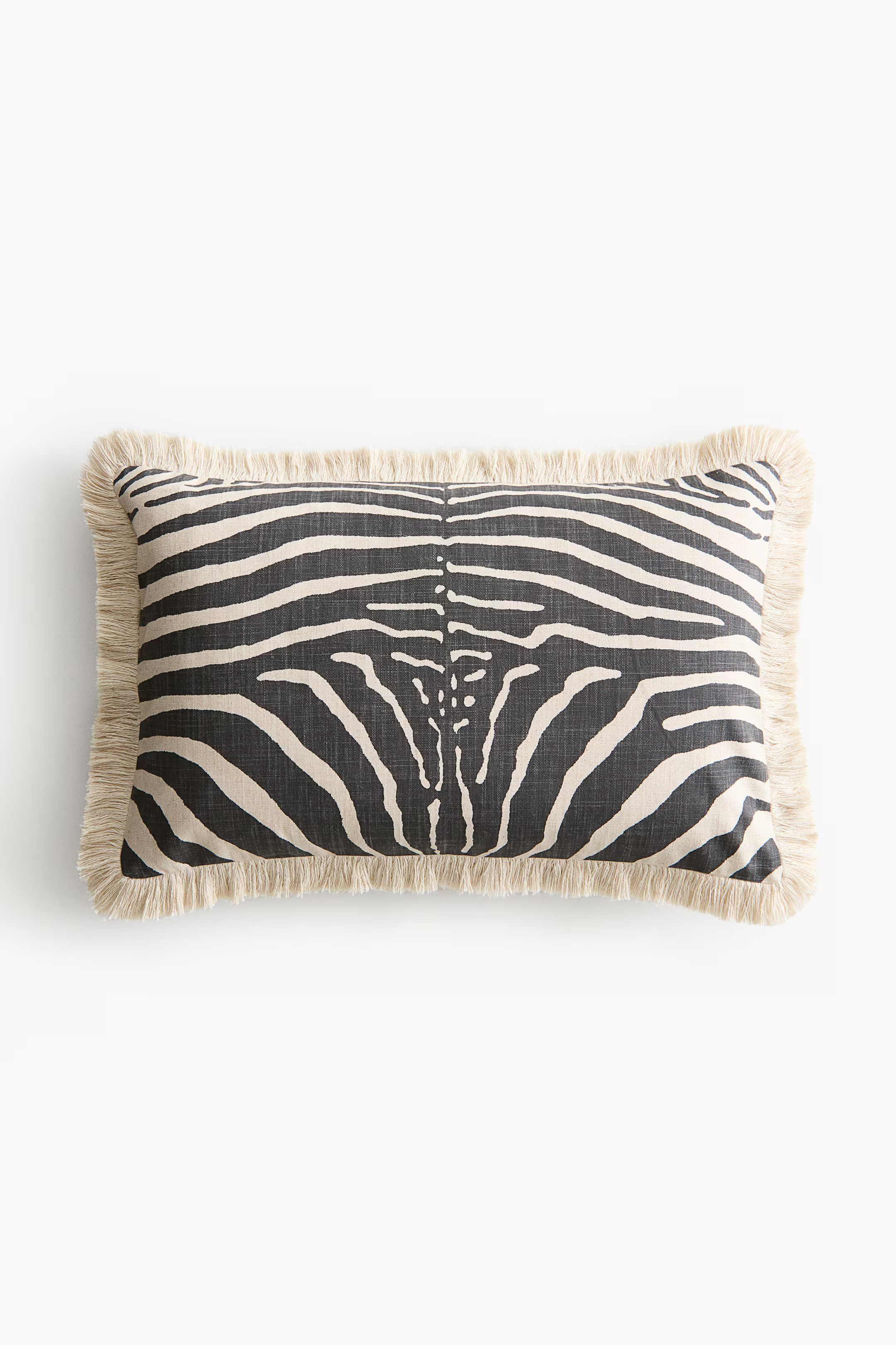 Fringed linen-blend cushion cover | H&M (UK, MY, IN, SG, PH, TW, HK)
