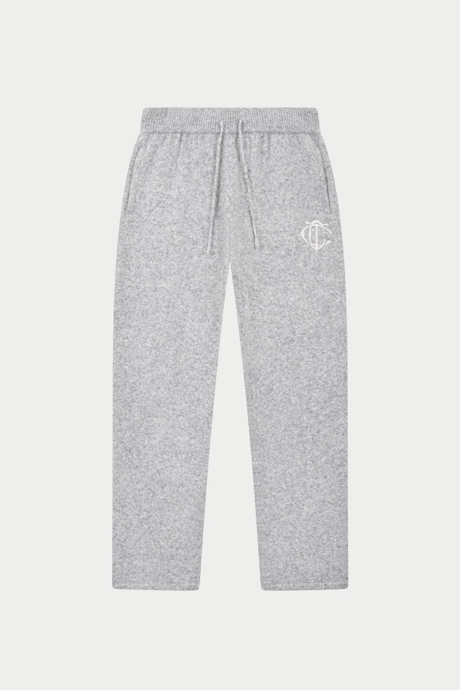MONOGRAM KNITTED JOGGERS - GREY | The Couture Club