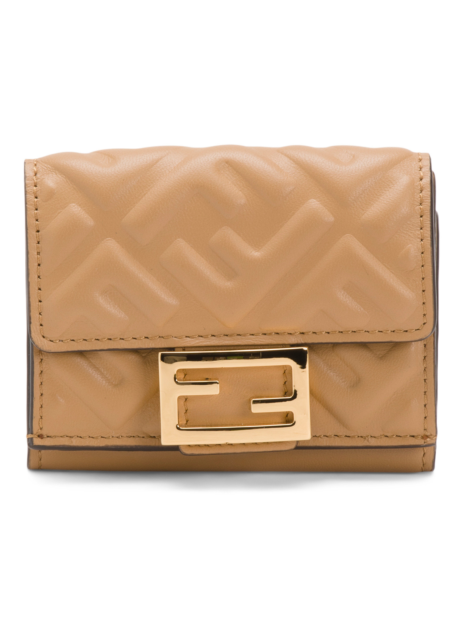 Made In Italy Leather F F Motif Trifold Wallet | TJ Maxx