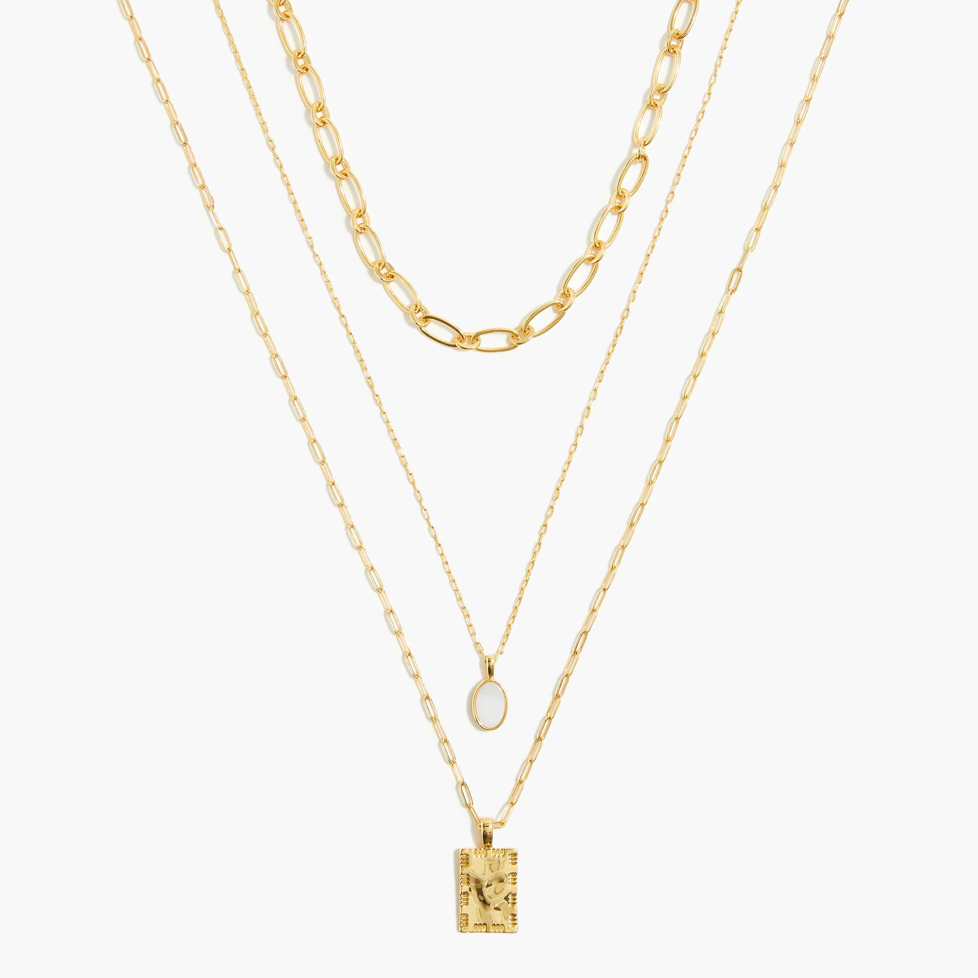 Three-layer necklace with charms | J.Crew Factory
