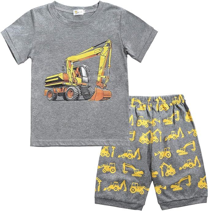 Toddler Boys Pajamas Monster Truck Cotton Kids Dinosaur Pjs 2 Piece Short Sets Summer Sleepwear C... | Amazon (US)