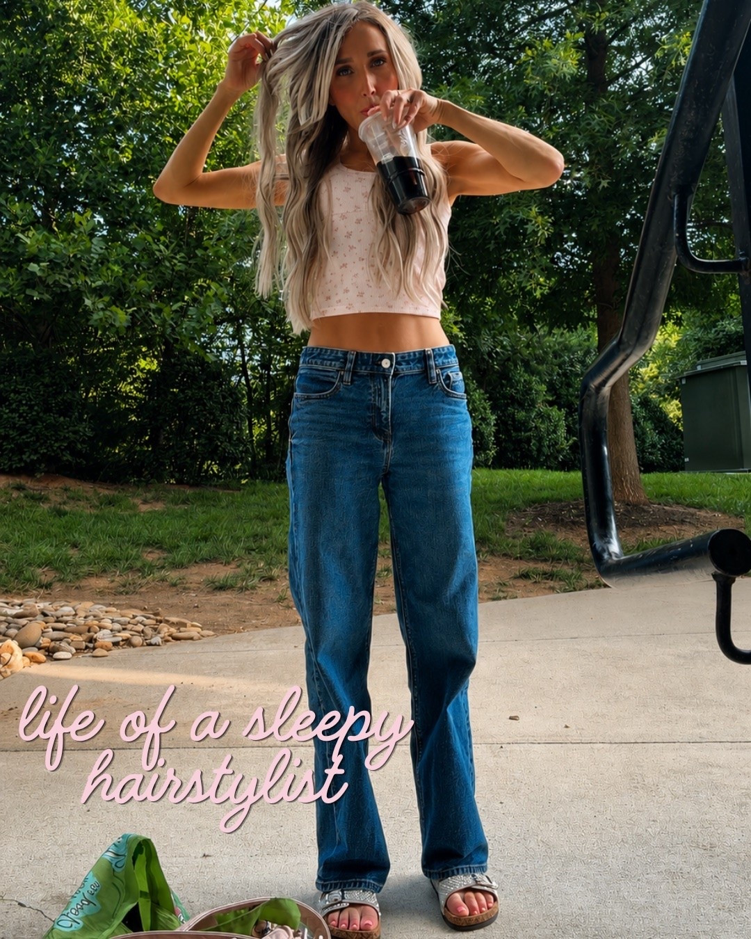 Fave jeans + sandals 
Wish I could link the adorable tank for you guys but tj max is impossible to locate items on their site … came in a 2 pack brand is Pink Rose waffle knit adorable

#LTKootd #LTKdayinmylife #LTKSaleAlert