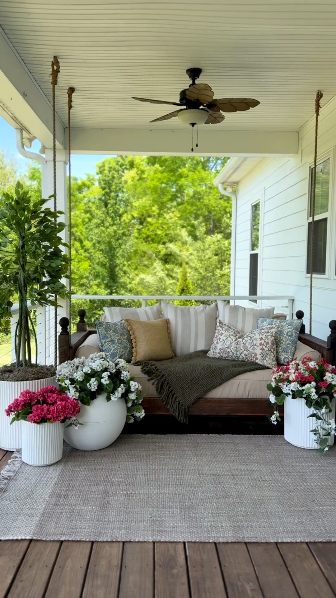Summer porch swing decor! I’m holding on to summer as long as I can! It’s crazy that summer just started 20 days ago but we will be back in school in just a few weeks 😭

#LTKHome #LTKmomlife #LTKSeasonal