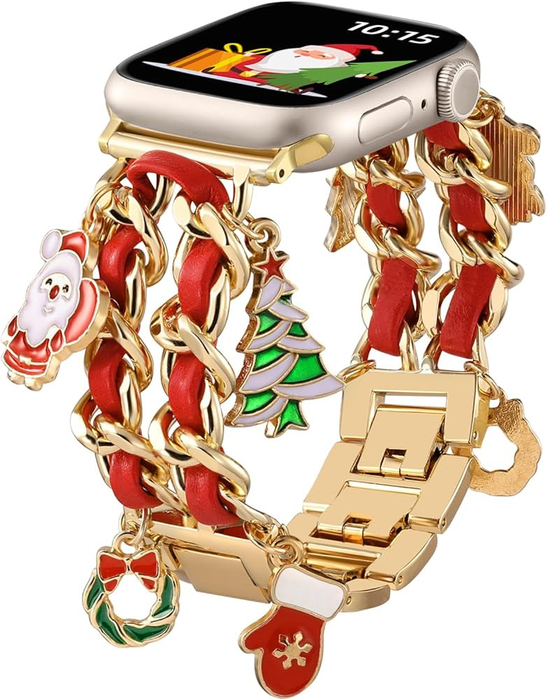 Stylish Metal Band Compatible with Apple Watch Bands for Women 40mm 38mm 41mm 44mm 42mm 45mm 46mm... | Amazon (US)