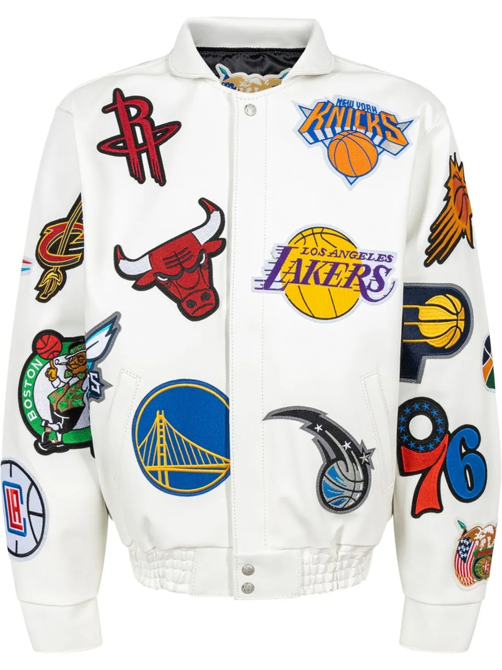 Jeff Hamilton x NBA College Bomber Jacket | White | FARFETCH | Farfetch Global