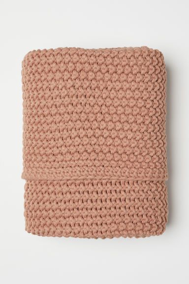 H & M - Moss-stitched blanket - Beige | H&M (UK, MY, IN, SG, PH, TW, HK)