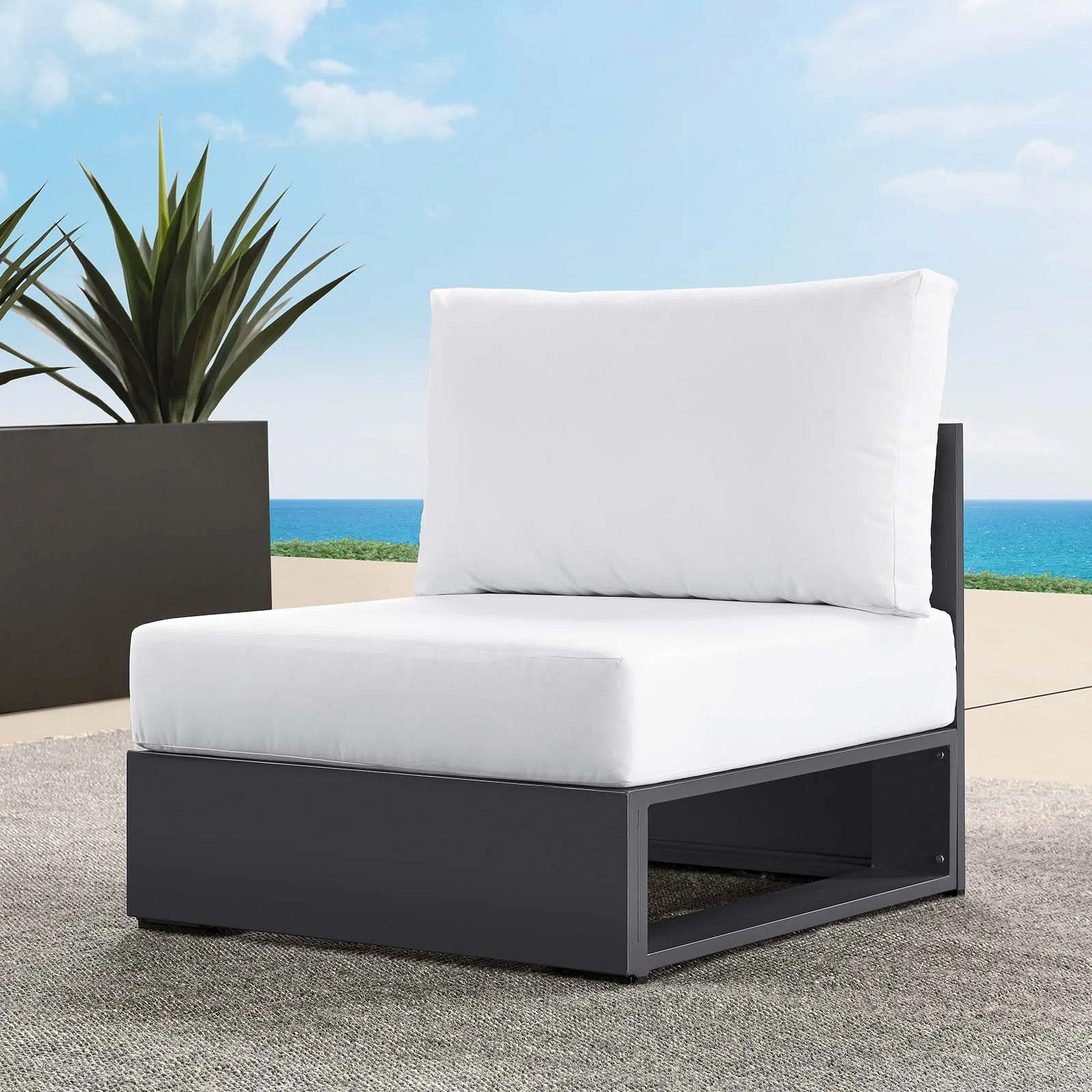 Modway Tahoe Outdoor Patio Powder-Coated Aluminum Modular Armless Chair | Wayfair North America