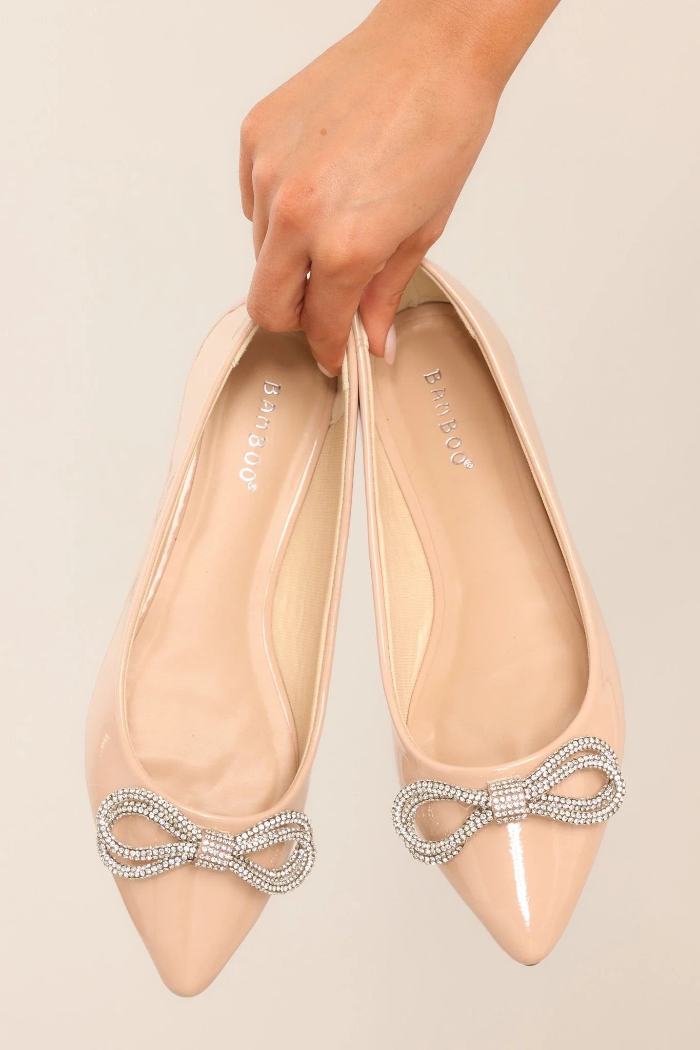 Graceful Glide Nude Ballet Flats | Red Dress