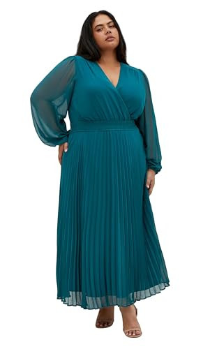City Chic Women's Plus Size Dress - Sheer Finley, 24 Jade | Amazon (US)
