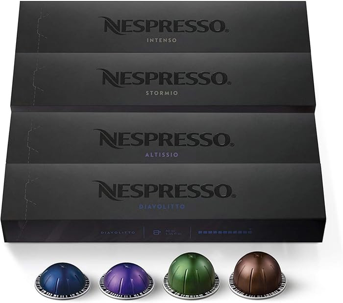 Nespresso Capsules Vertuo, Dark Assortment Variety Pack, Dark Roast Coffee & Espresso, 40-Count C... | Amazon (US)