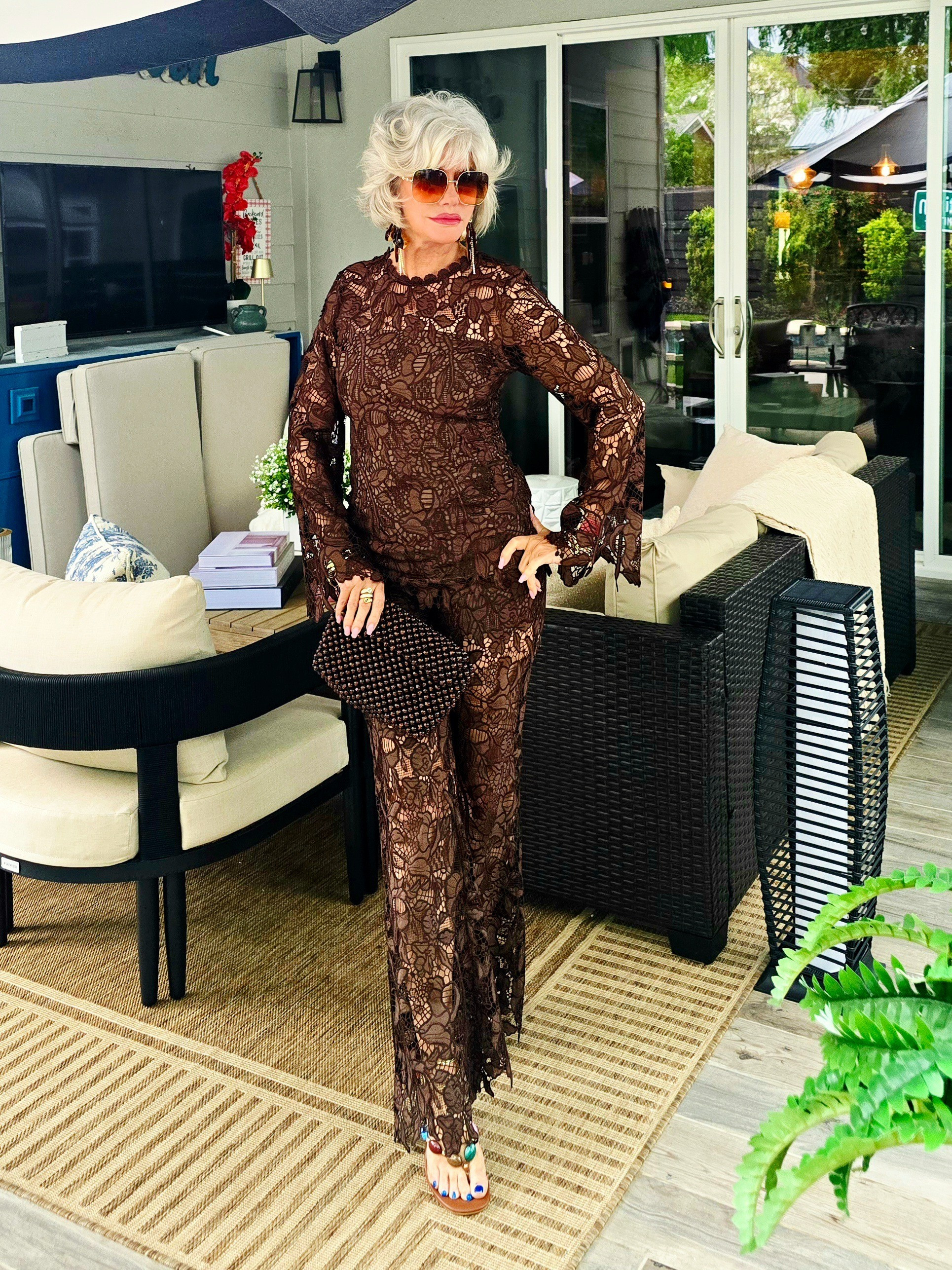 Aqua for Bloomingdale's Lace SetAnthropologie Bag Gucci SunniesAmazon Heels 

#LTKdayinmylife #LTKSeasonal #LTKOver40