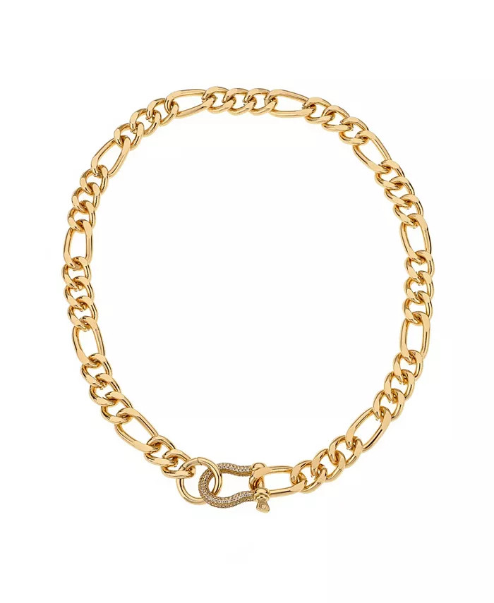 ETTIKA 18K Gold Plated Pave Clasp and Chain Necklace & Reviews - Necklaces - Jewelry & Watches - ... | Macys (US)