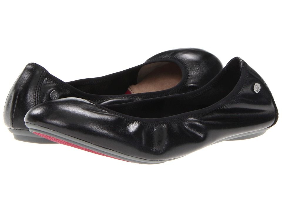 Hush Puppies - Chaste Ballet (Black Leather) Women's Flat Shoes | Zappos