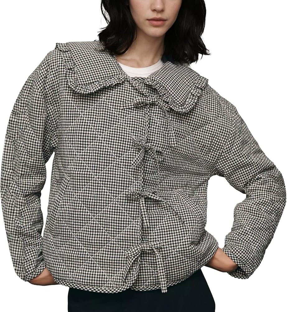 Duyang Womens Casual Cropped Puffer Jacket Padded Quilted Puffy Coat Lightweight Winter Warm Outw... | Amazon (US)