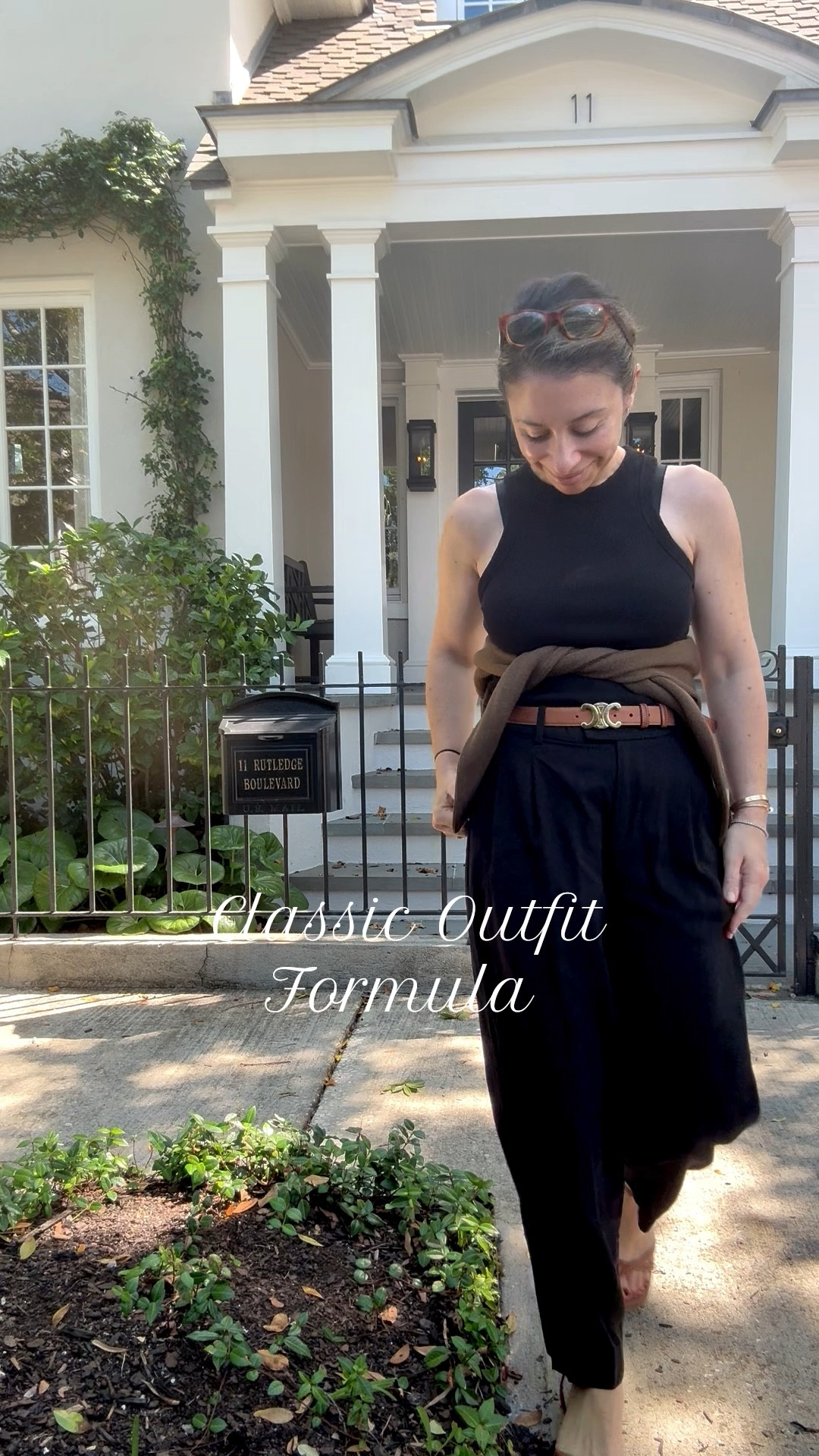 Overland pleated cotton pants, Massimo Dutti tank, Celine belt, Margaux sandals, Goelia knit top. Classi, uptown, minimal, elevated, sophisticated daytime outfits 

#LTKStyleTip #LTKShoeCrush #LTKPetite