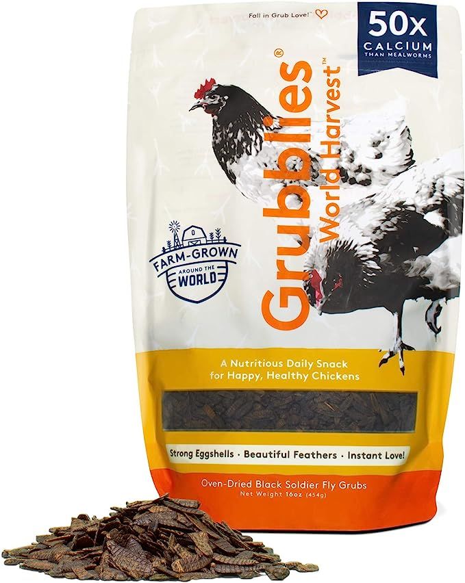 Grubblies World Harvest– Natural Grubs for Chickens - Chicken Feed Supplement with 50x Calcium,... | Amazon (US)