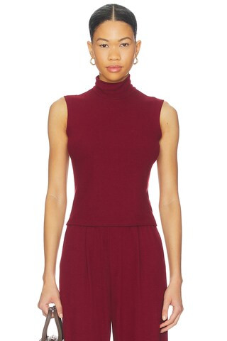 LESET Lauren Sleeveless Turtleneck in Pinot from Revolve.com | Revolve Clothing (Global)