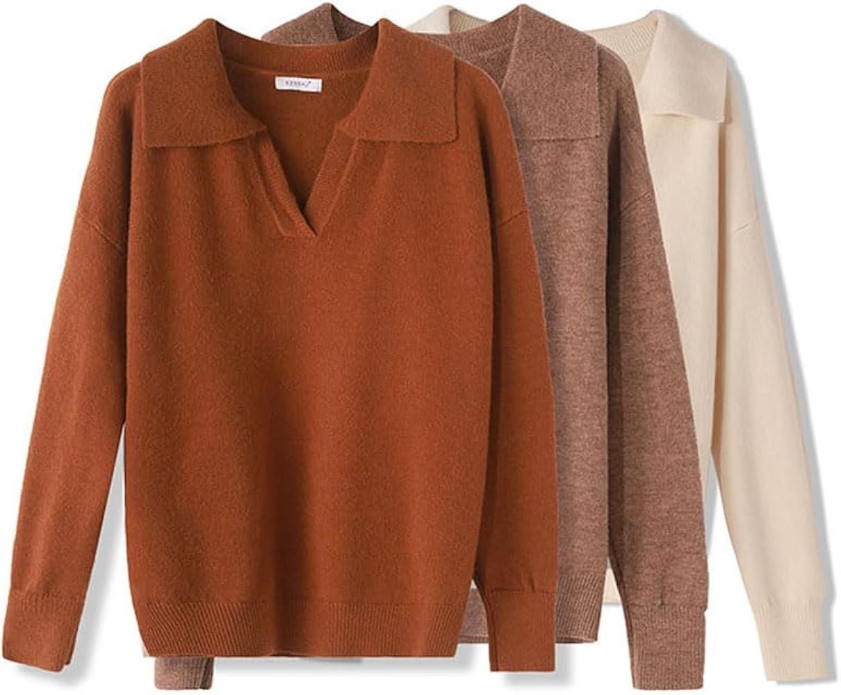 MAFSMJP Autumn Winter Sweater Pullovers Women Loose Thick Cashmere Sweater Pullover Women Sweater... | Amazon (US)