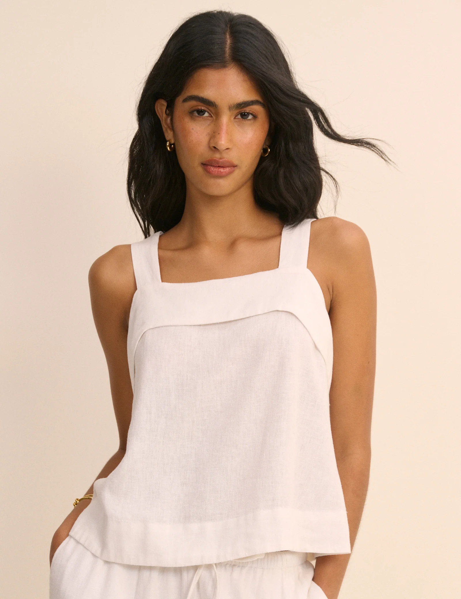 White Solar Tie Back Tank Top | Nobody's Child