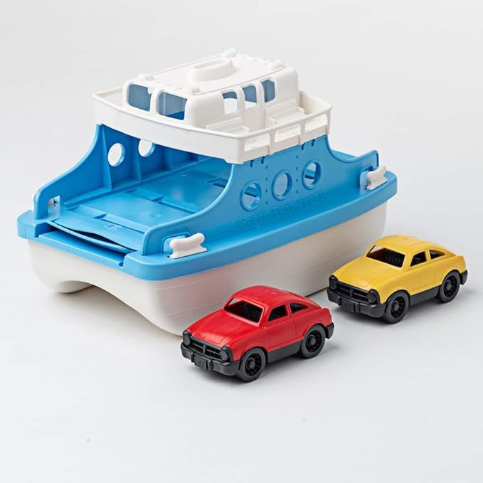 Green Toys Ferry Boat with Mini Cars Bathtub Toy, Blue/White, Standard | Amazon (US)