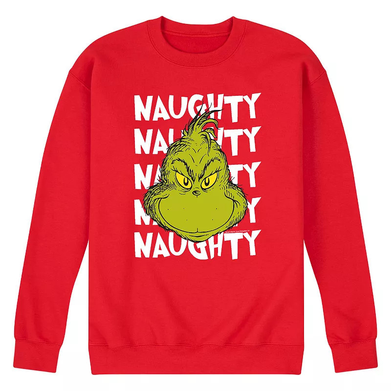Men's Dr. Suess The Grinch Naughty Sweatshirt, Size: Large, Red | Kohl's