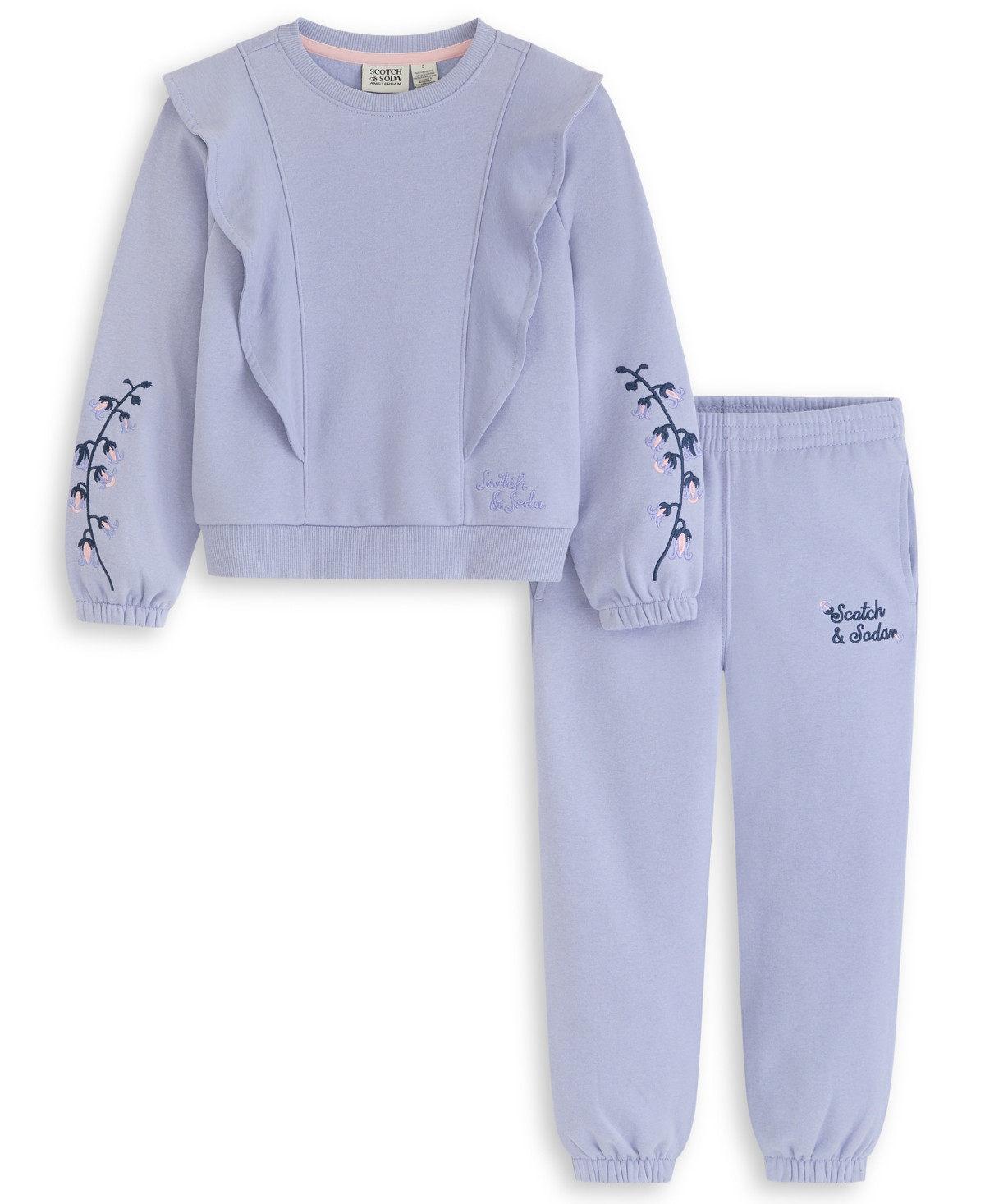 Scotch & Soda Girls Toddler 2T-4T Long-Sleeve Top and Jogger, 2-Piece Set - Sweet Lavender | Macy's