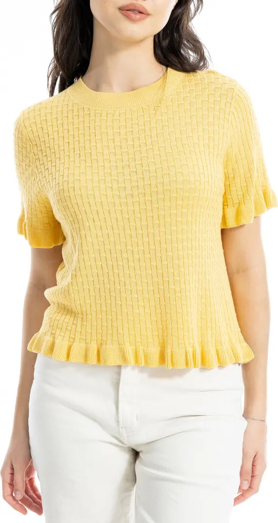 Ruffle Trim Short Sleeve Sweater | Nordstrom Rack