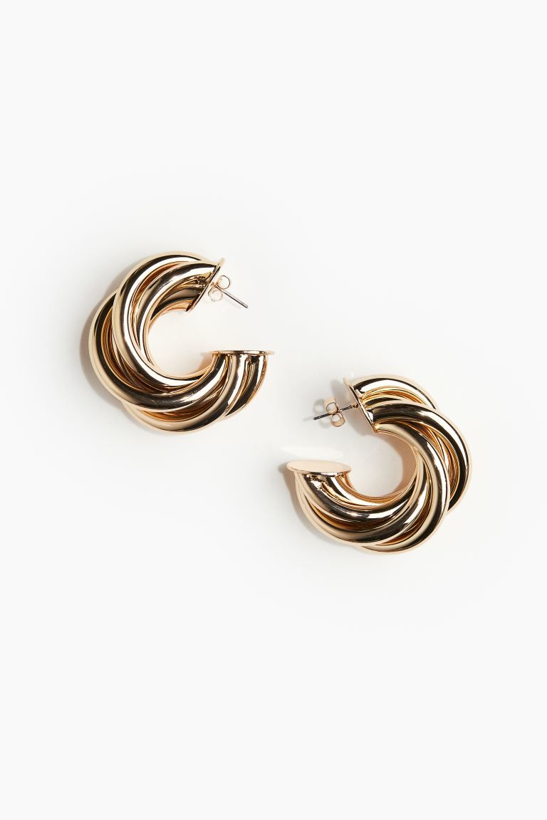 Intertwined Hoop Earrings - Gold-colored - Ladies | H&M US | H&M (US + CA)